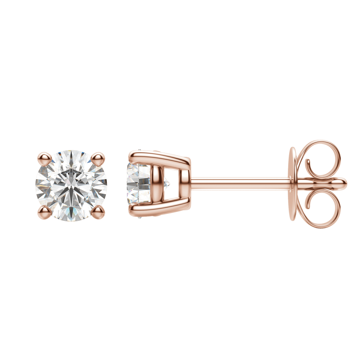 0.50CT - 4.0CT Round Solitaire D-VVS Lab Grown Diamond Earrings