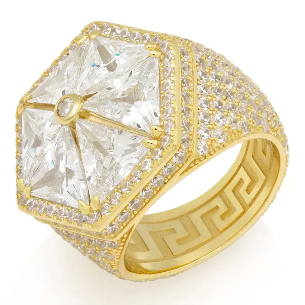 MOISSANITE VVS TRINGLE SHAPE DIAMOND LUXURY ICED CUSTOM RING