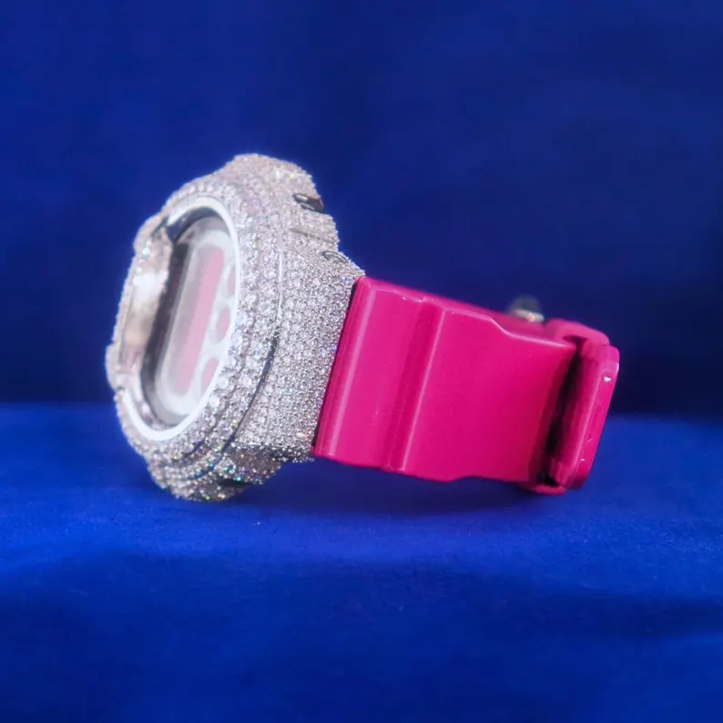 Blinged-Out G-Shock with Full White Case Moissanite Diamond Watch