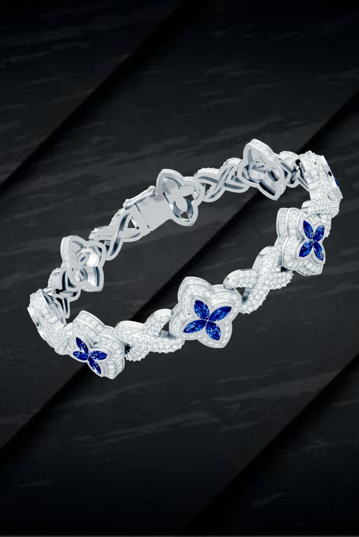 Luxury Blue Candy Enfinity Moissanite VVS Diamond Bracelet
