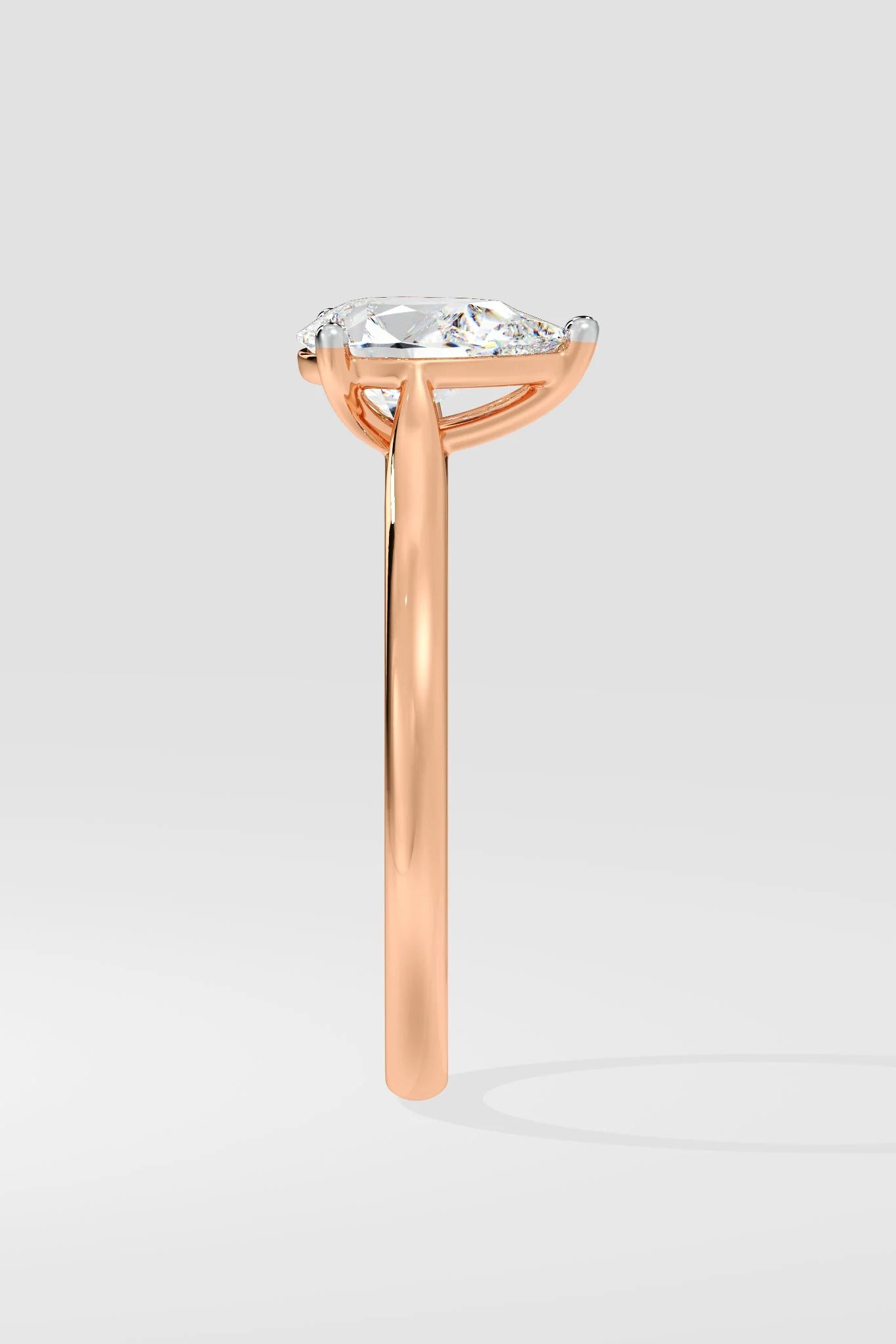Pear Cut 1 CT Lab Grown Diamond Simple Solitaire Engagement Ring