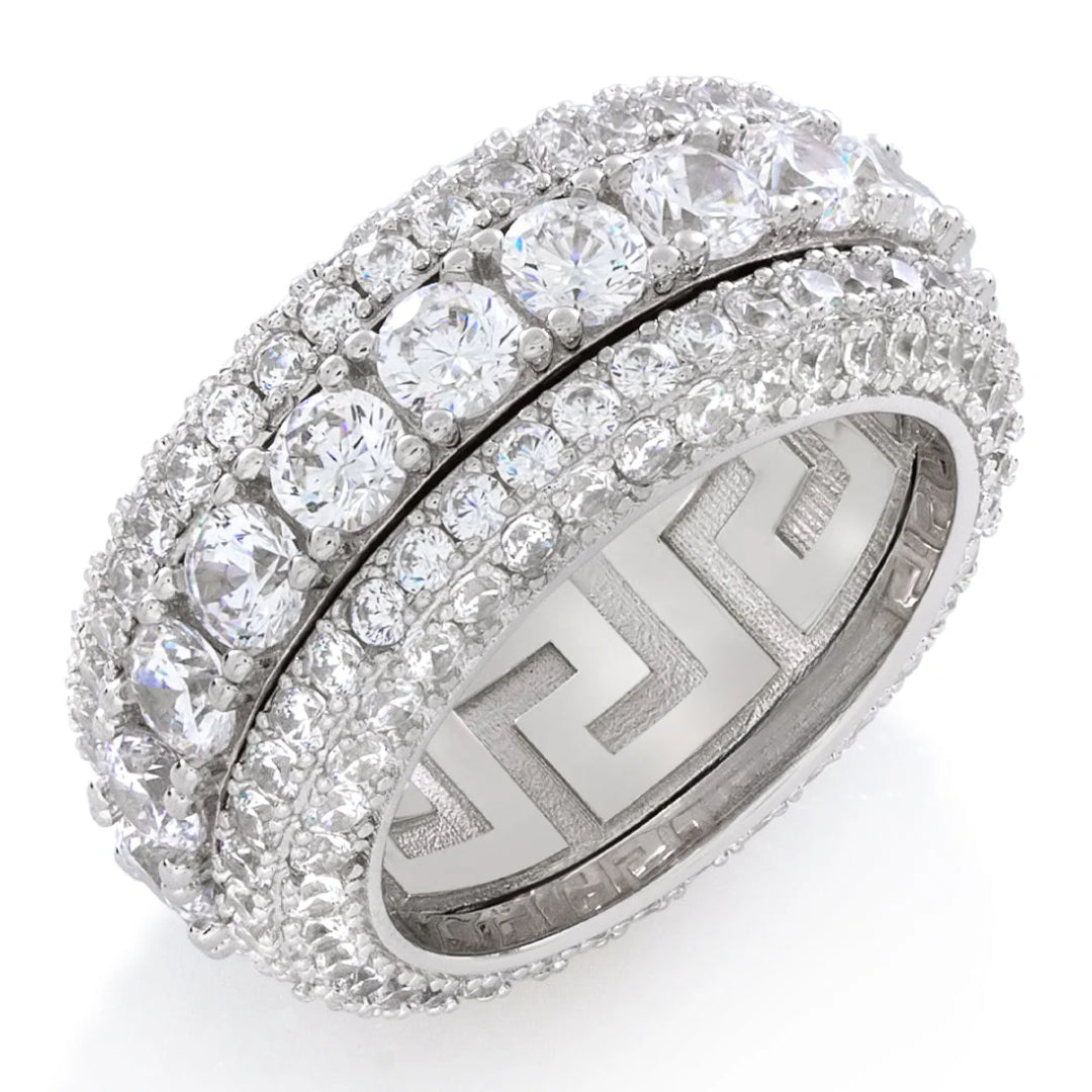 Luxury Iced Out Moissanite VVS Round Diamond Band Ring