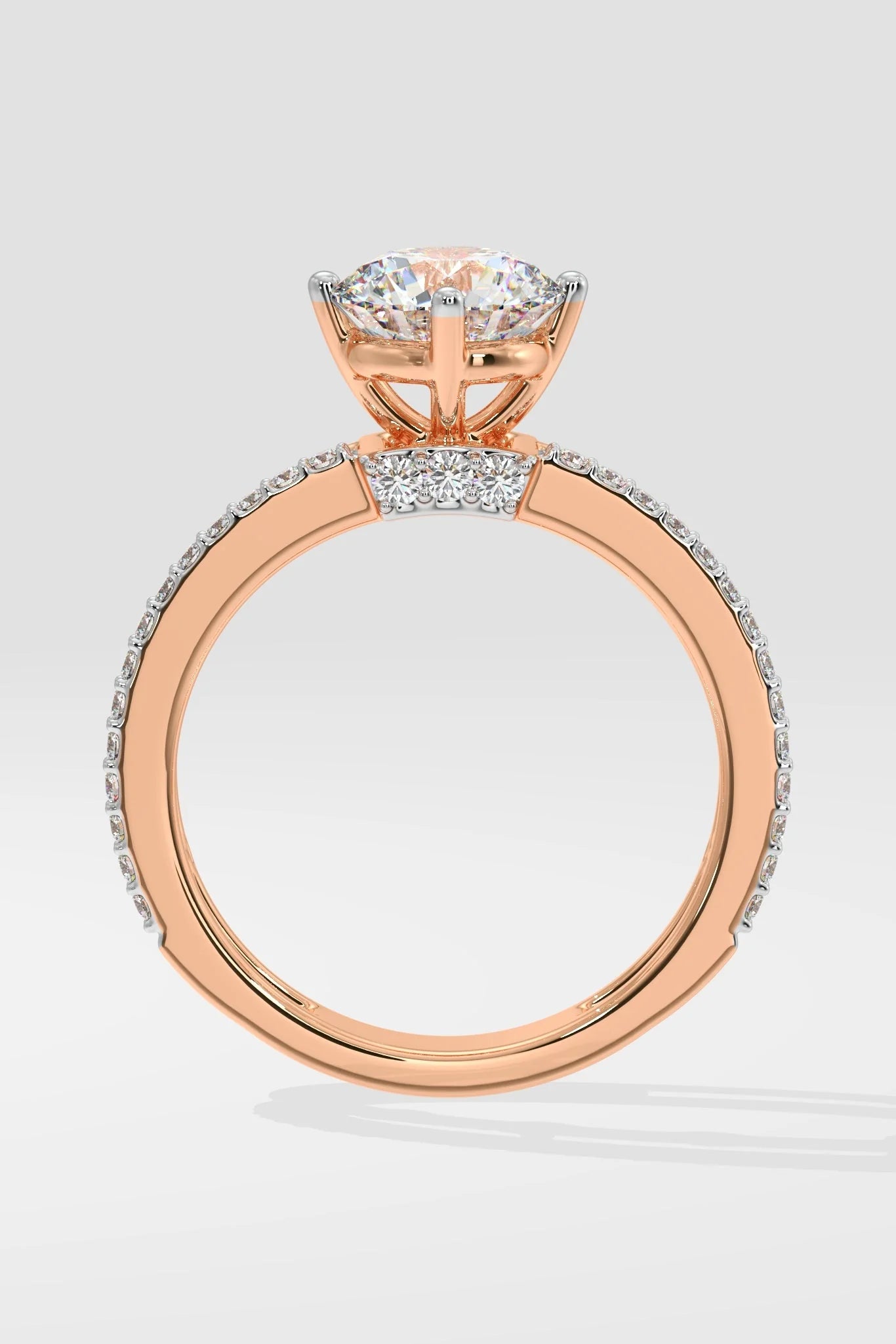 Round 1.5 CT Lab Grown Diamond Split-Shank Solitaire Engagement Ring