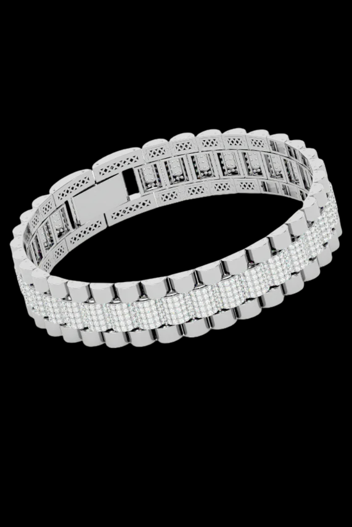 Round Drip Link Custom VVS Moissanite Diamond Bracelet