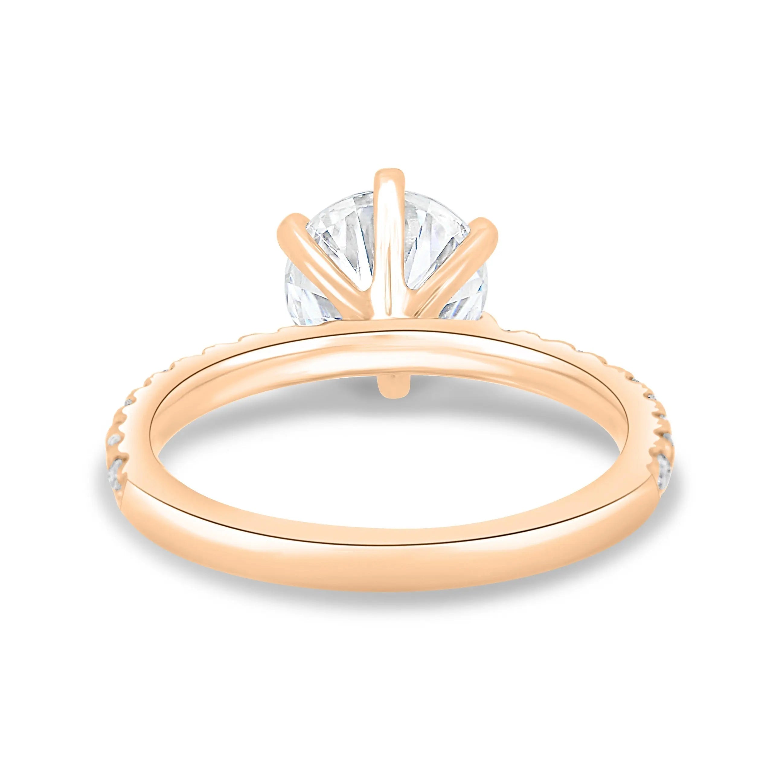 2.0ct Round Cut Pave D-VVS Lab Grown Diamond Engagement Ring