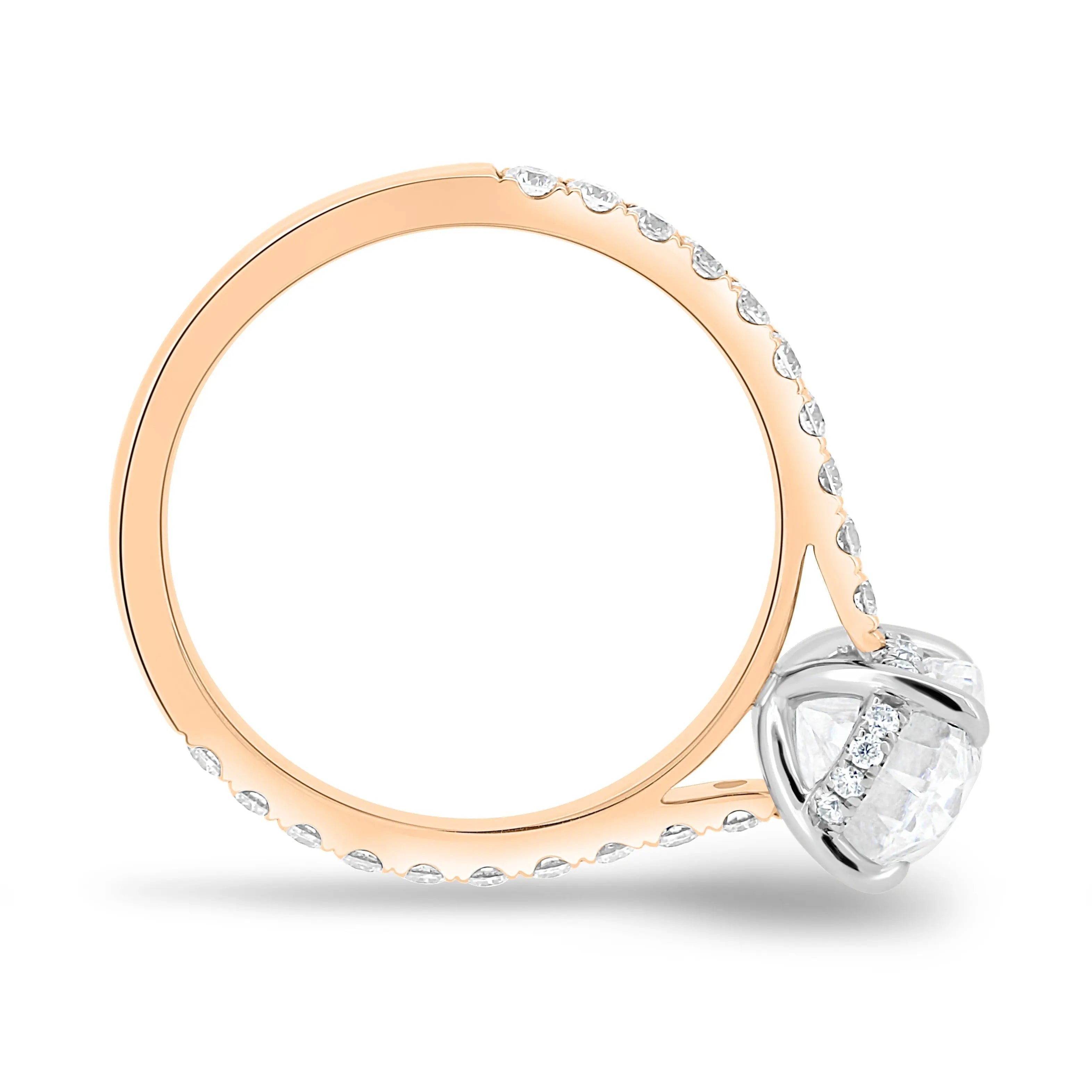 2.0 Ct Oval Hidden Halo D-VVS Lab Grown Diamond Engagement Ring