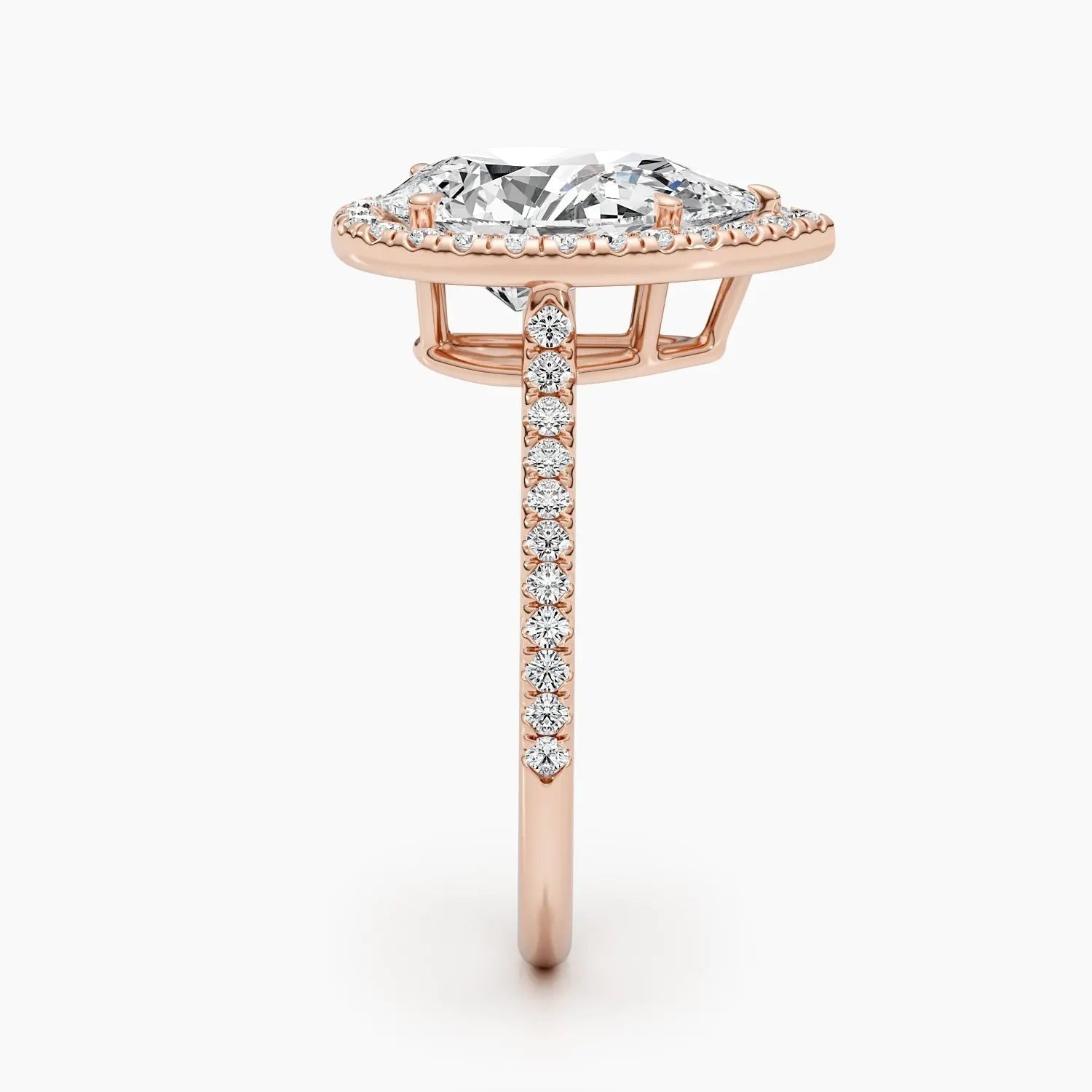 2.50 ct Pear Halo D-VVS Lab Grown Diamond Engagement Ring
