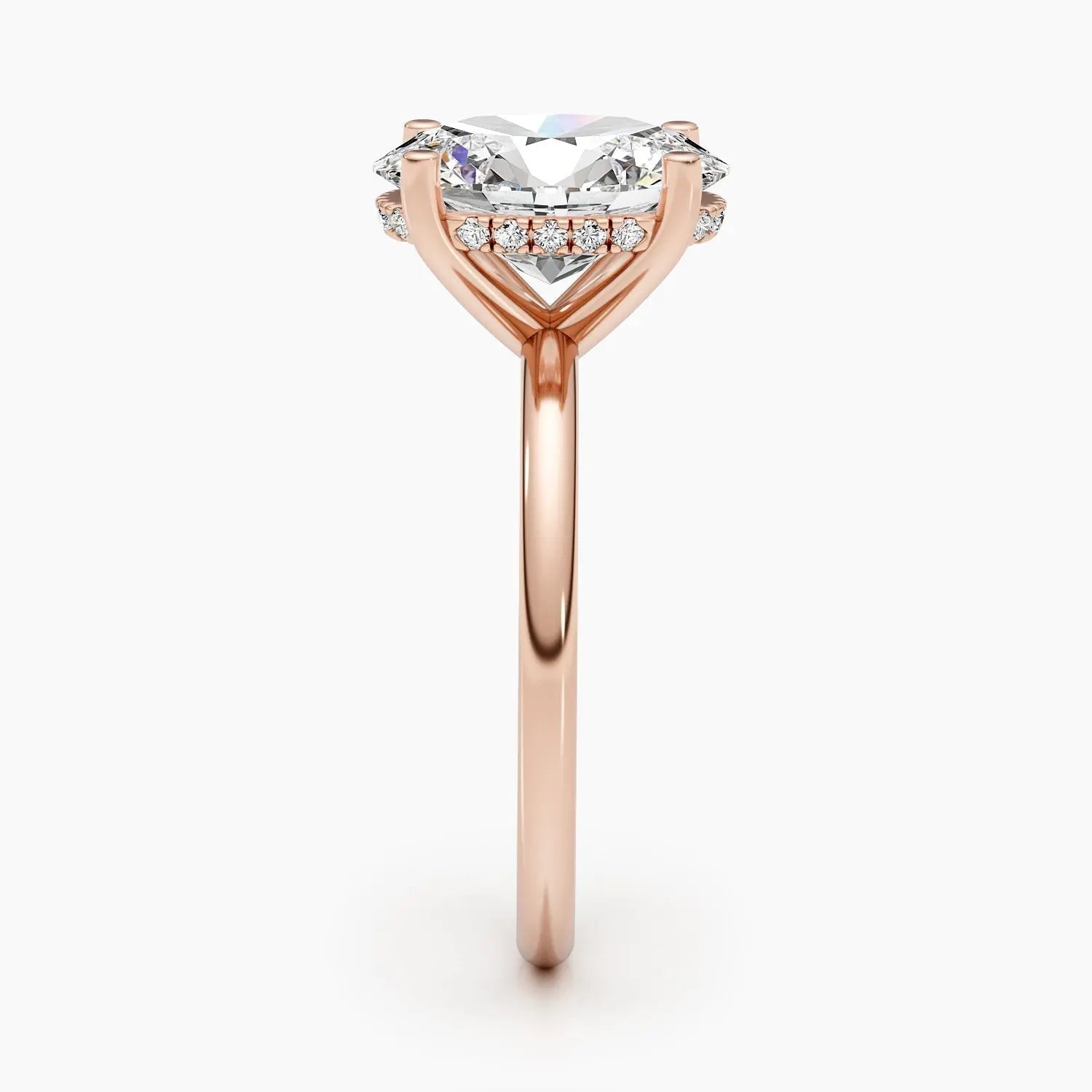 2.5 ct Oval D- VVS Hidden Halo Lab Grown Diamond Engagement Ring