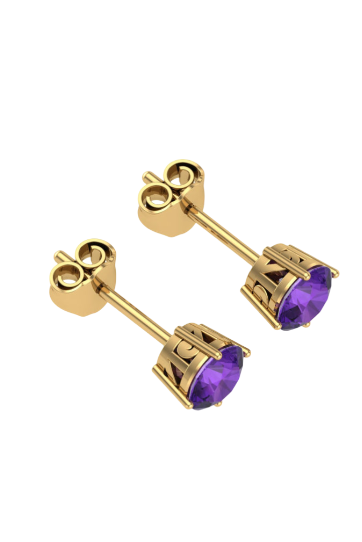 Purple 2 CT VVS Moissanite Diamond Traditional Earrings