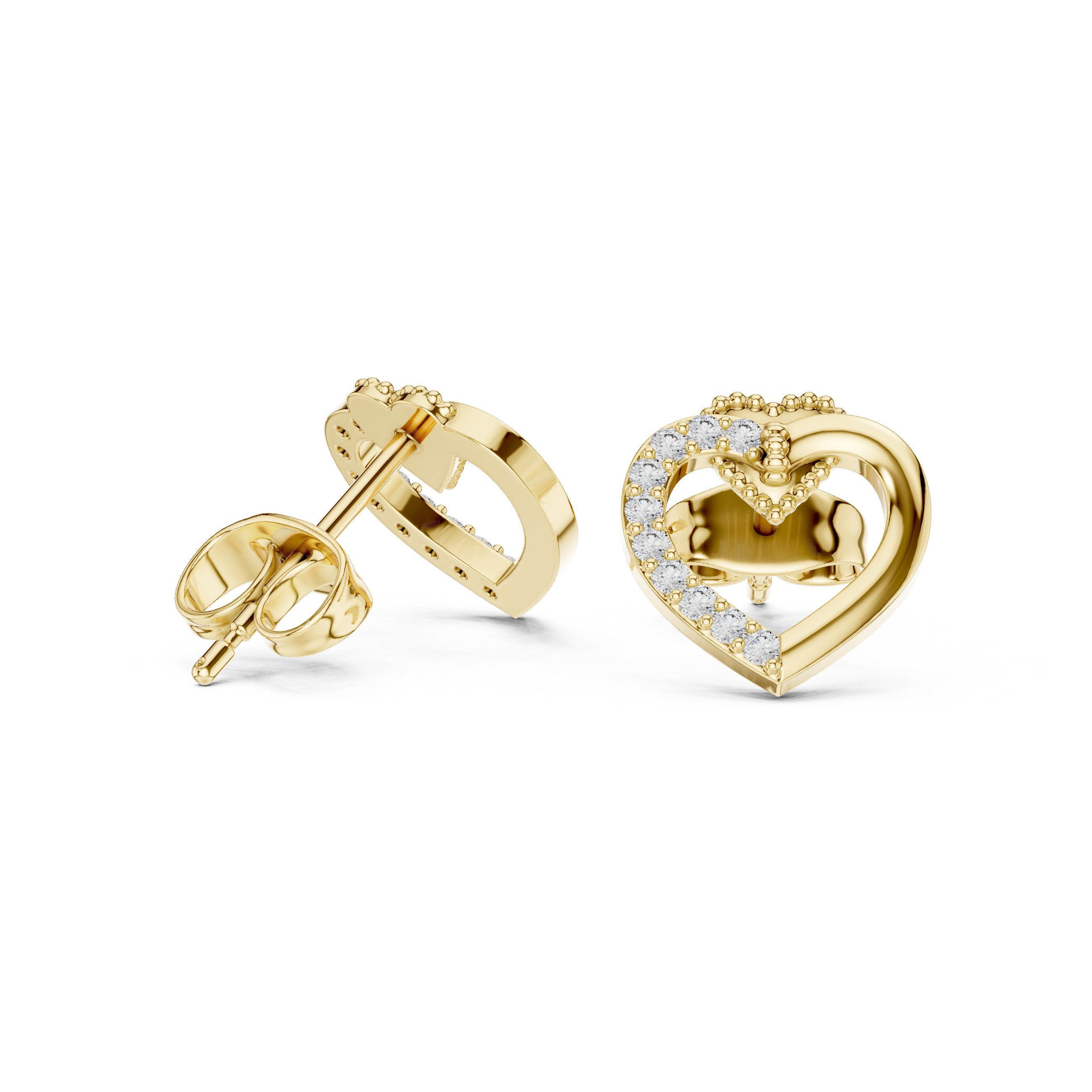 Elegant Round-Cut VVS Moissanite Diamond Heart Hook Earrings for Women