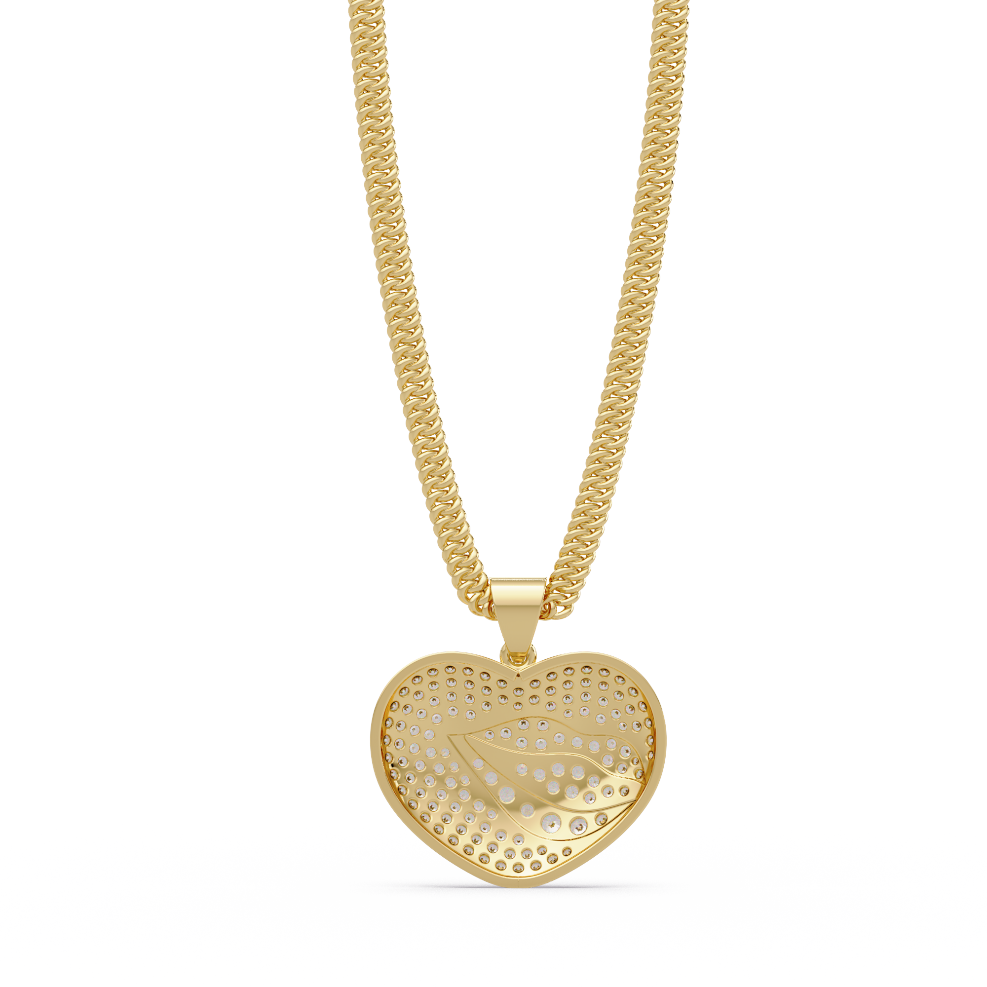 Heart Leaf VVS Moissanite Diamond Pendant Nature Inspired Diamond Heart Jewelry