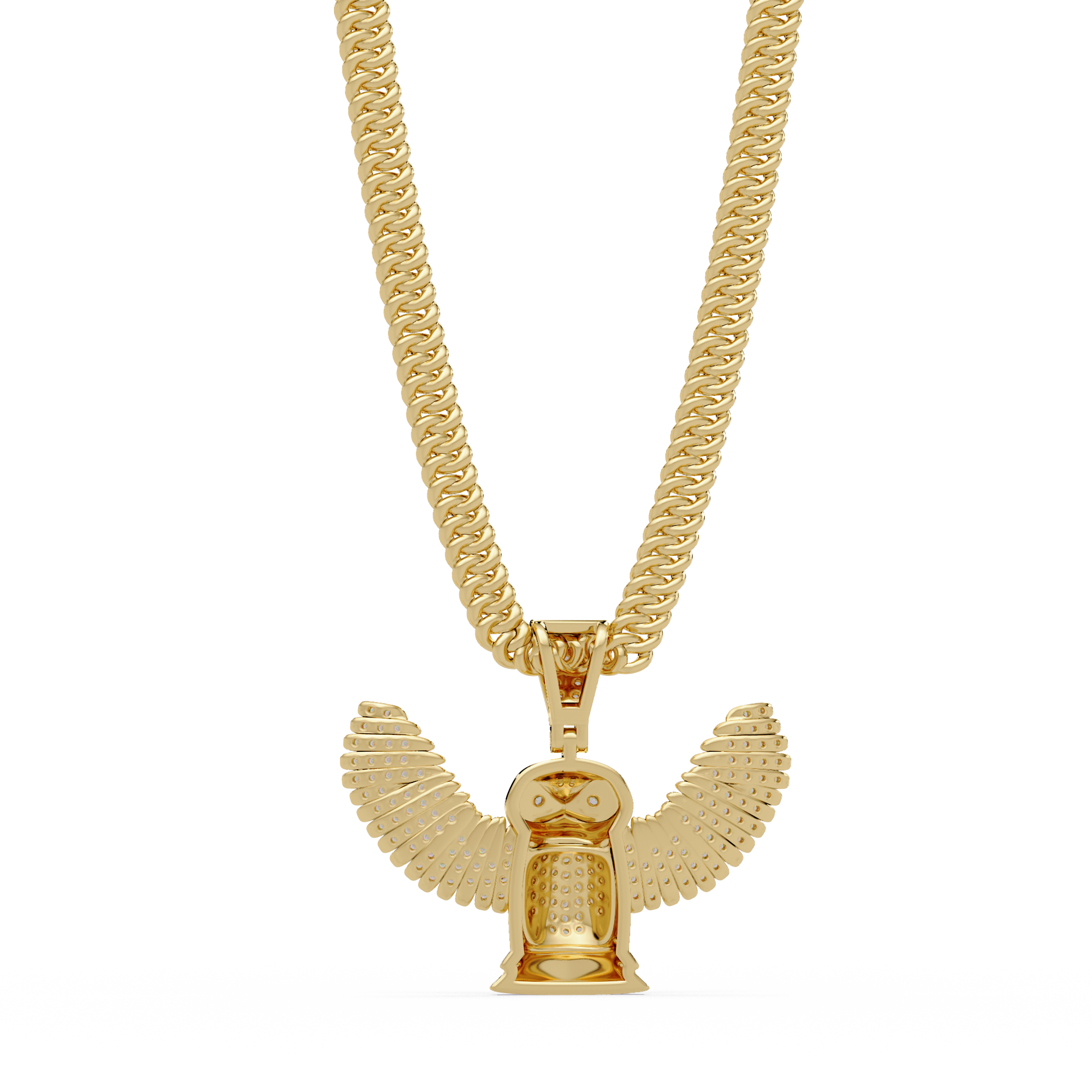Owl Wing Pendant VVS Moissanite Diamond Custom Design
