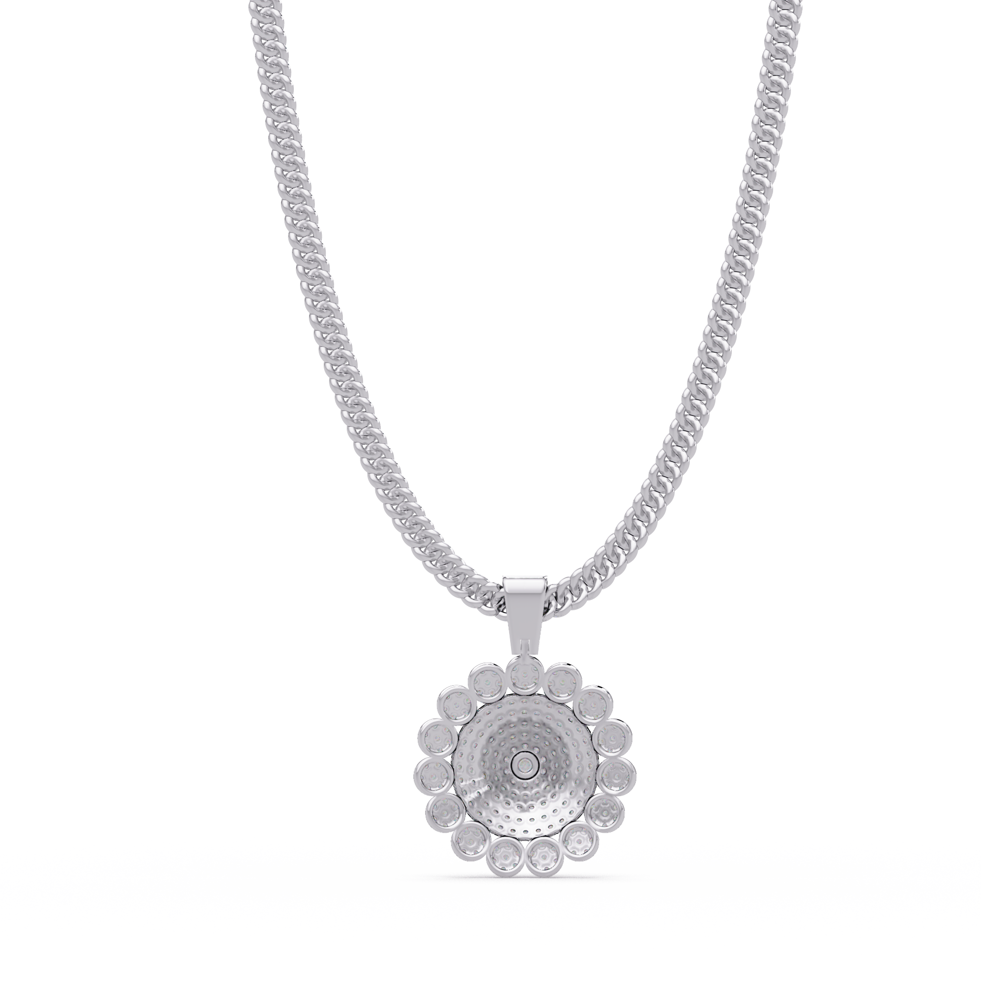 Premium Round Cluster Moissanite Pendant VVS Moissanite Diamonds