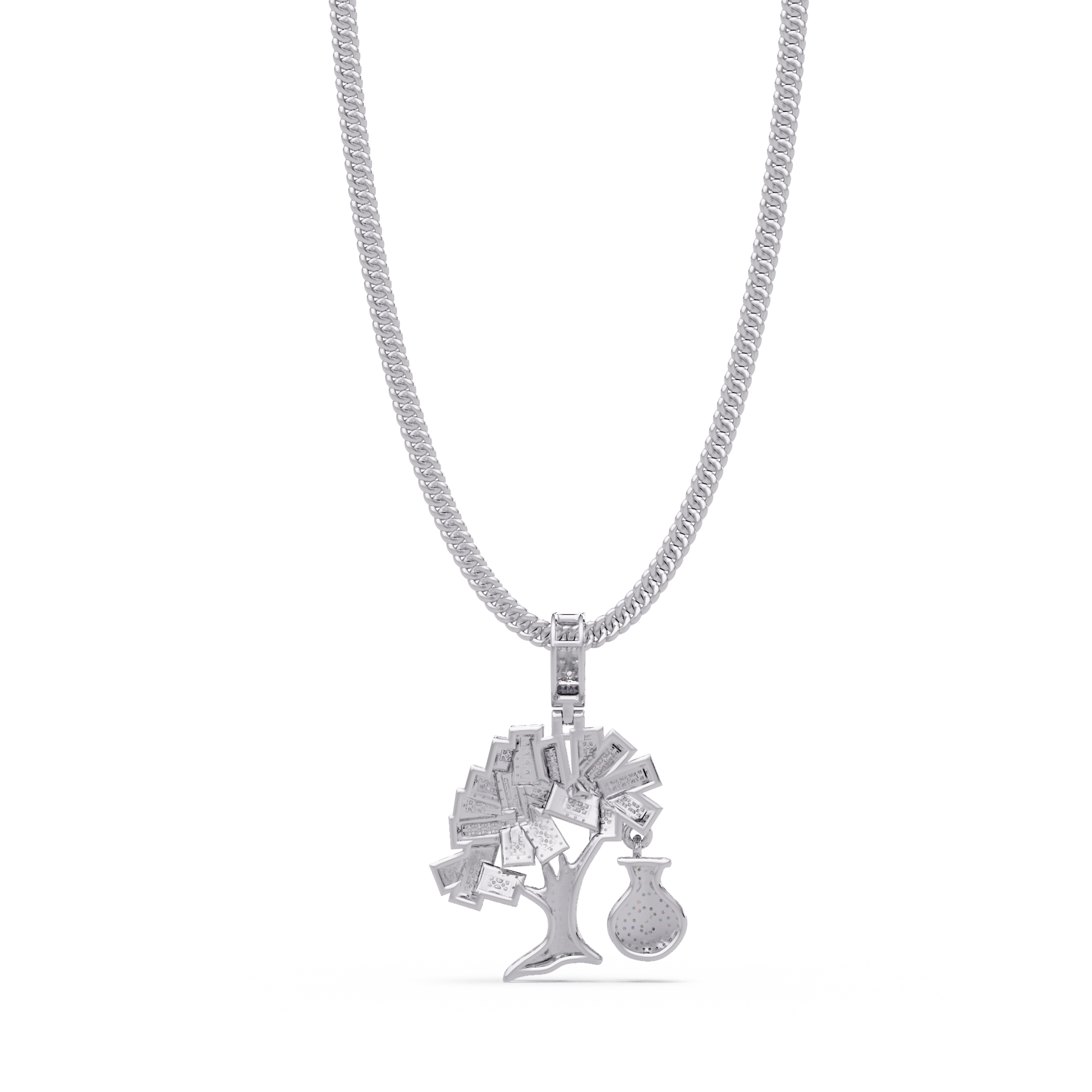 Luxury Tree of Life Pendant – 925 Silver with VVS Moissanite Diamonds