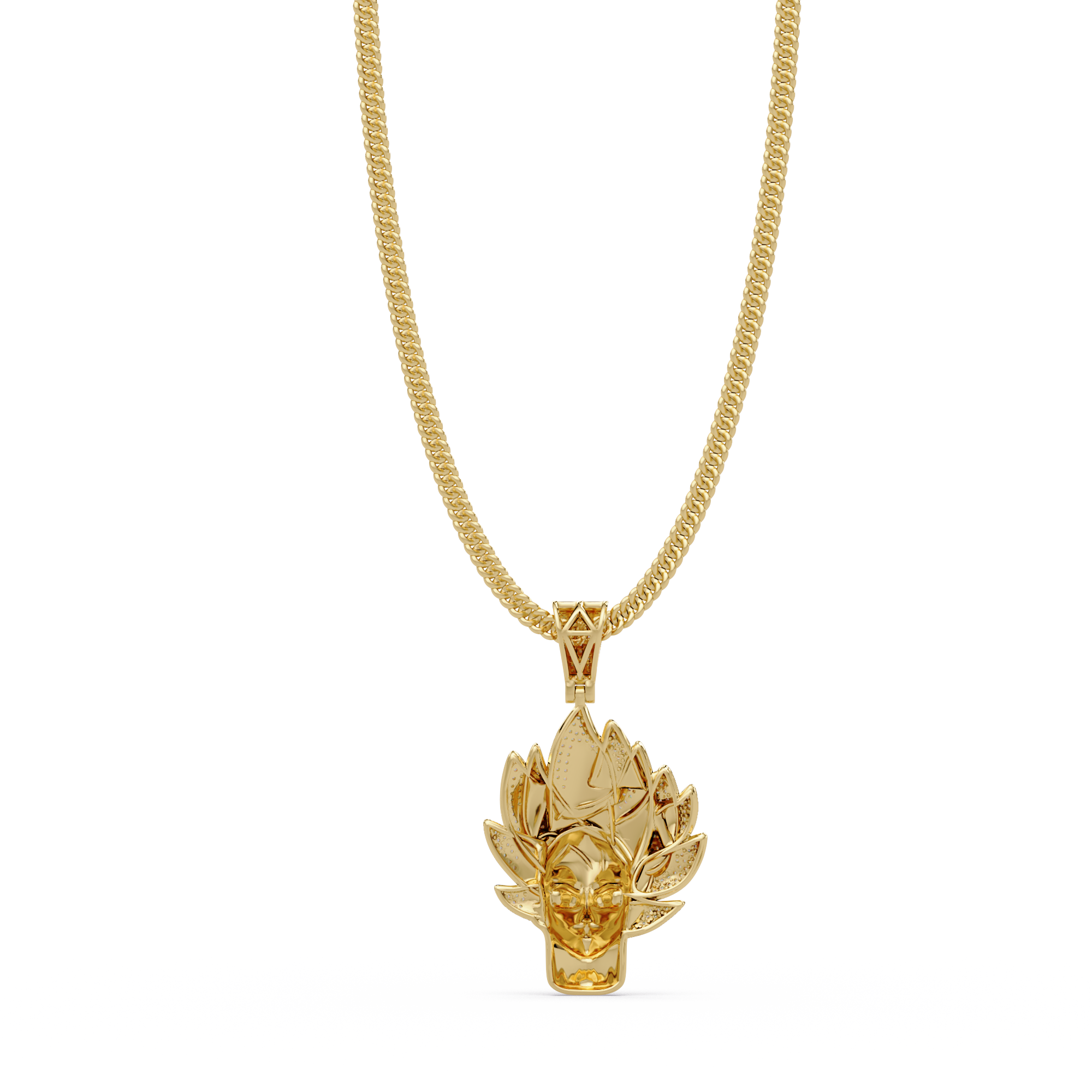 Super Saiyan Inspired Moissanite Pendant VVS Moissanite Diamond
