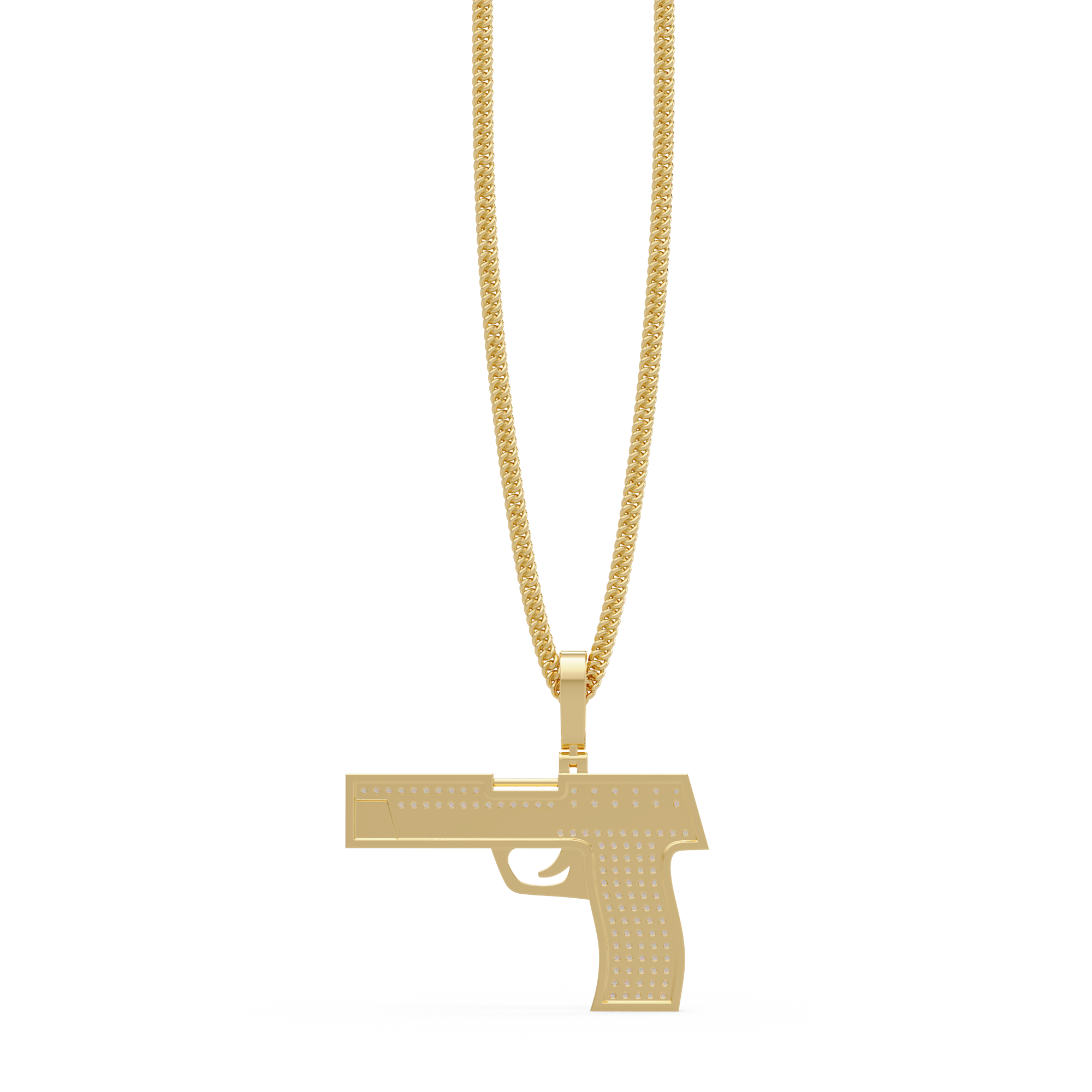 Luxury Pistol-Style Moissanite Pendant Hip-Hop Iced Jewelry