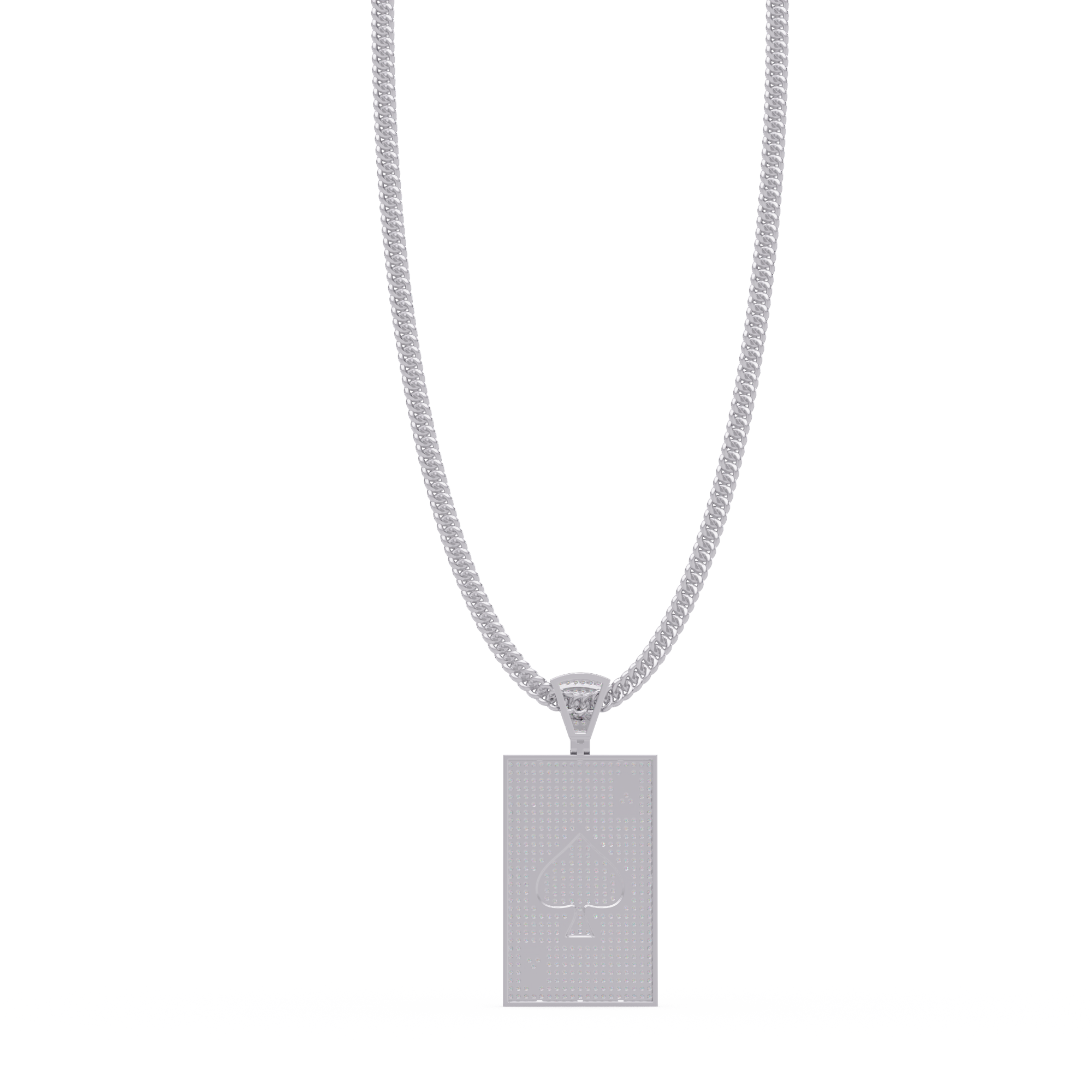 Luxury Spade Card Pendant VVS Moissanite Diamonds