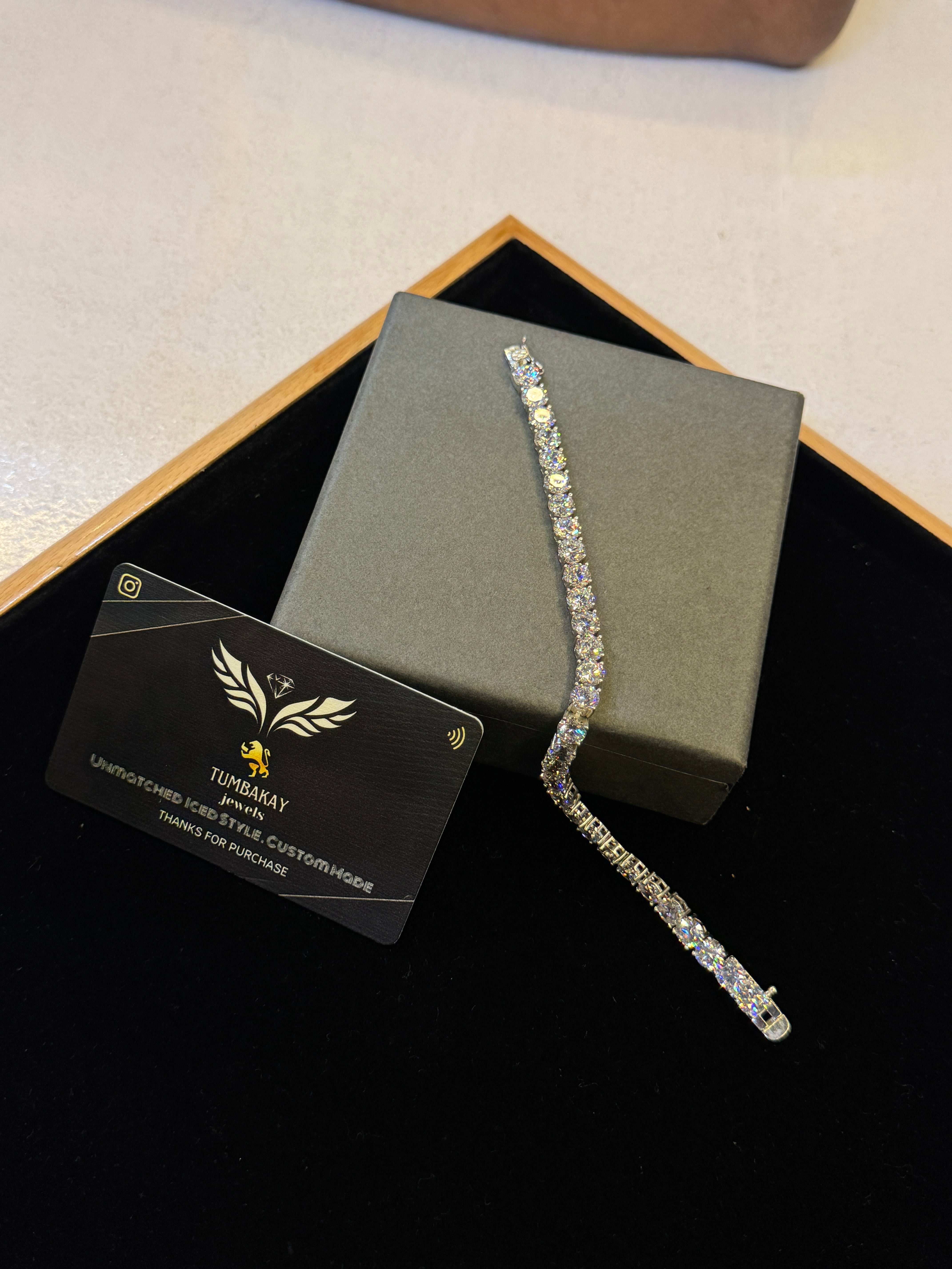 Round Cut VVS Moissanite Diamond Tennis Bracelet