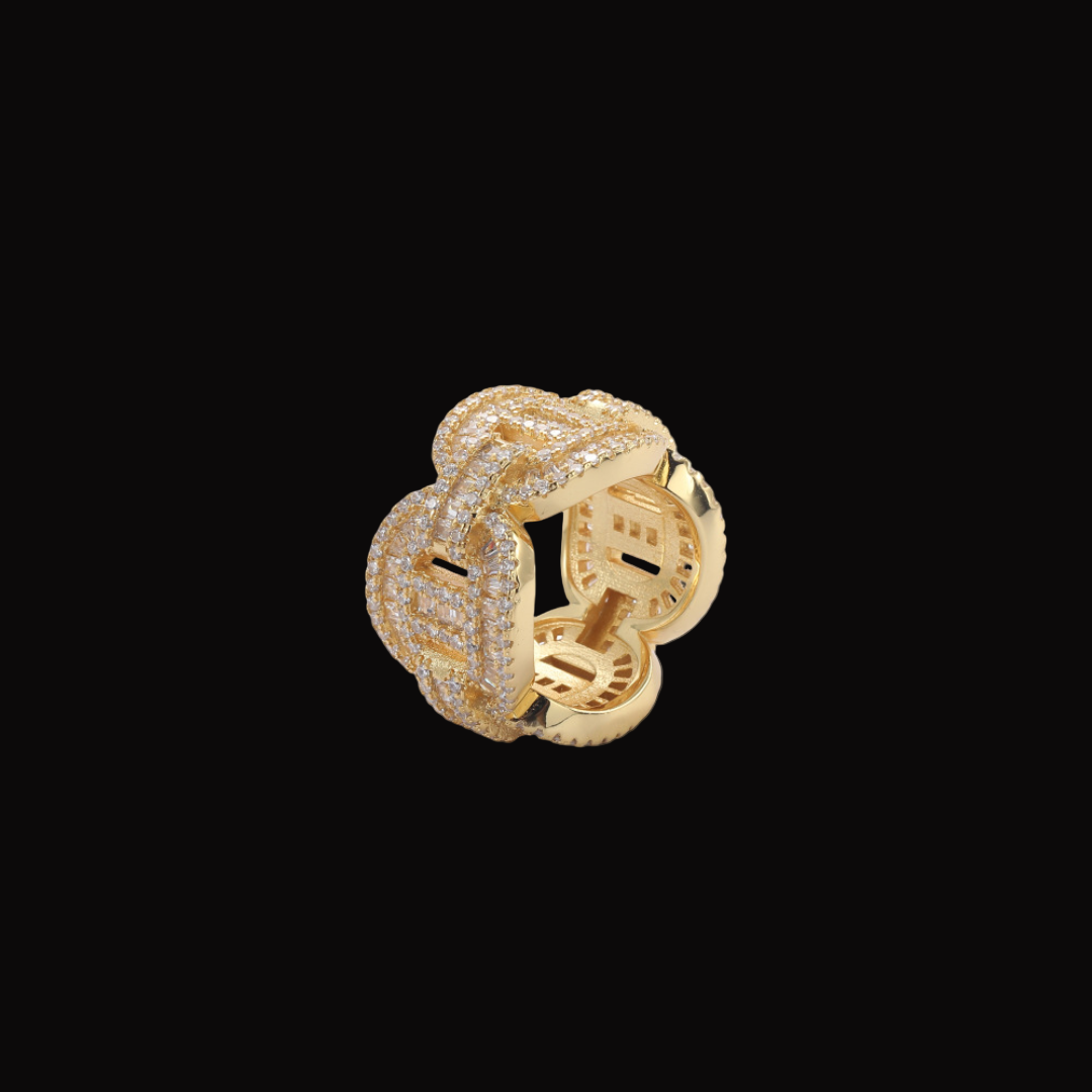 Luxury Iced Out Moissanite VVS Round Diamond Band Ring