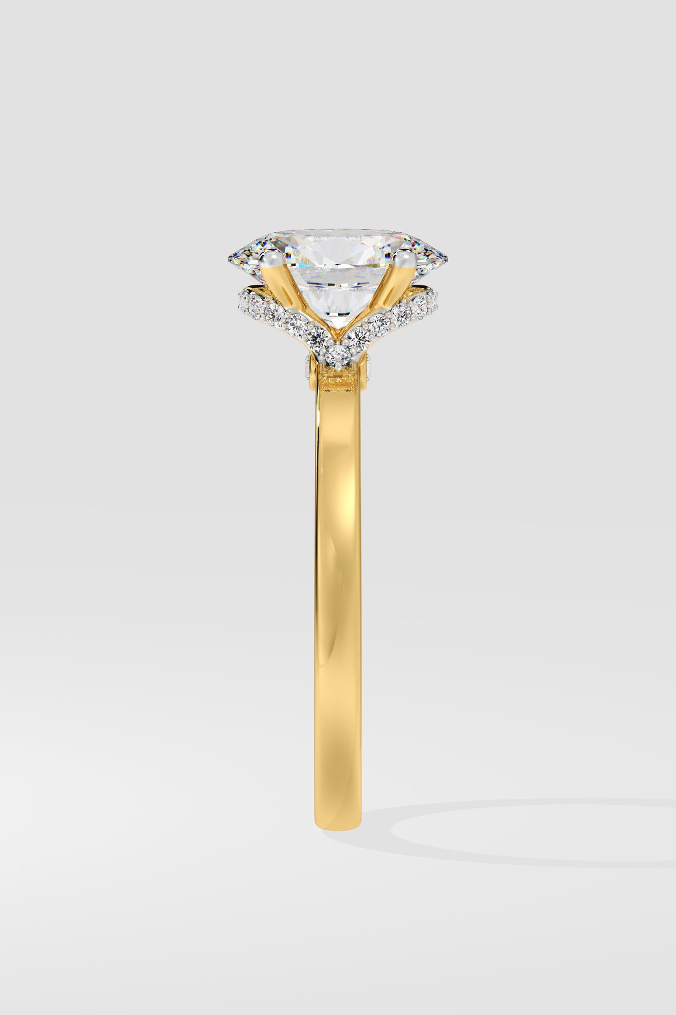 1.5 CT Oval Cut Lab Grown Diamond 4 Prong Set Solitaire Diamond Ring