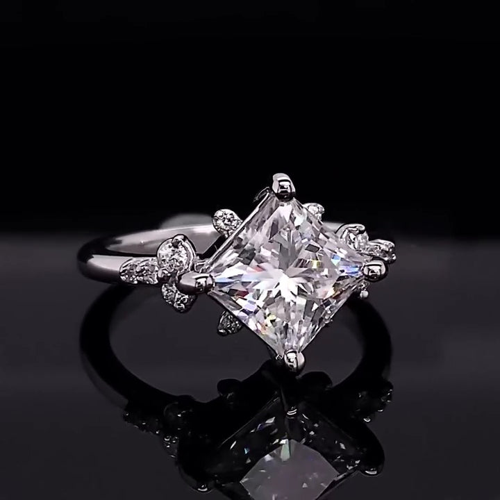2 CT Princess Cut Lab Grown Diamond 4 Prong Set Beautiful Solitaire Ring