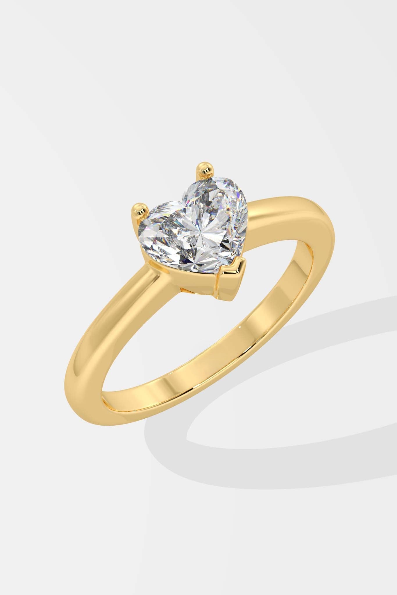 1.5 CT HEART CUT LAB GROWN DIAMOND 3 PRONG SET LOVE SYMBOL DIAMOND RING