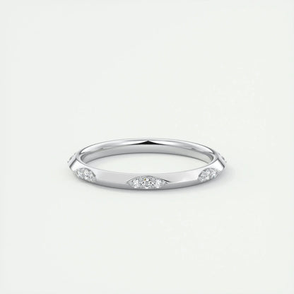2.0mm Round Cut EF- VVS Diamond Lab Grown Wedding Band