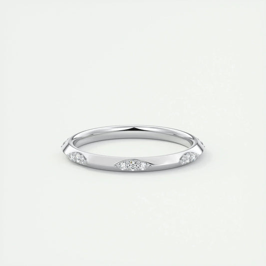 2.0mm Round Cut EF- VVS Diamond Lab Grown Wedding Band
