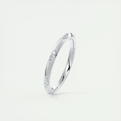 2.0mm Round Cut EF- VVS Diamond Lab Grown Wedding Band