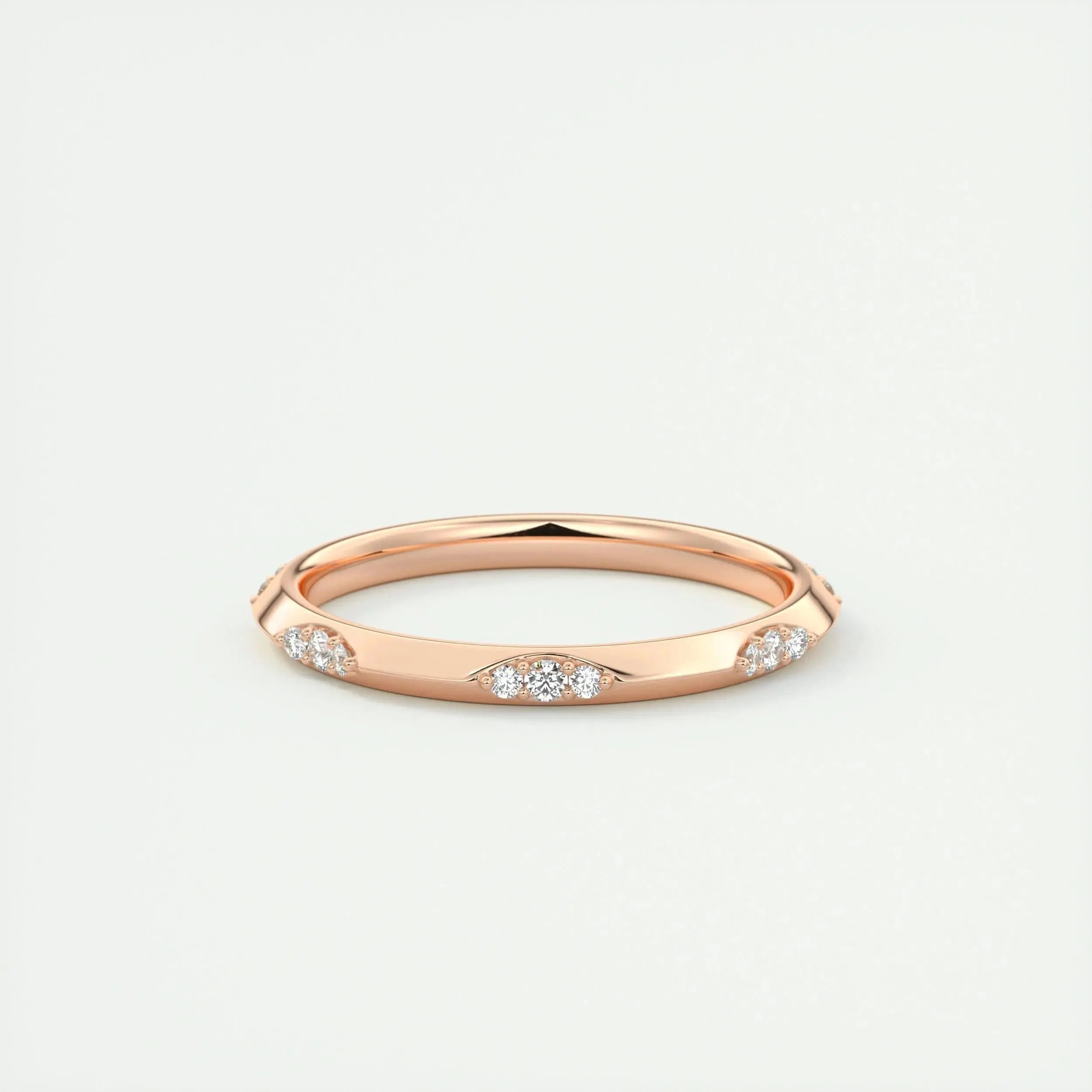 2.0mm Round Cut EF- VVS Diamond Lab Grown Wedding Band