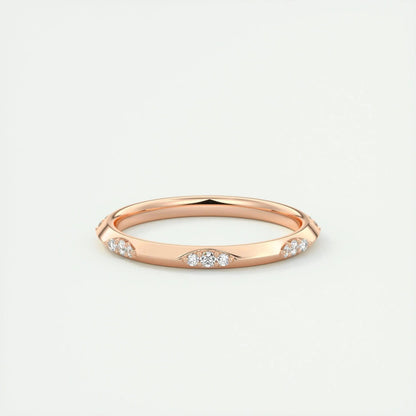 2.0mm Round Cut EF- VVS Diamond Lab Grown Wedding Band