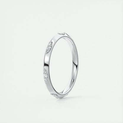 2.0mm Round Cut EF- VVS Diamond Lab Grown Wedding Band