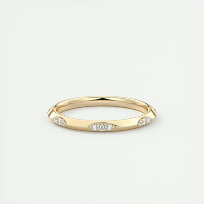 2.0mm Round Cut EF- VVS Diamond Lab Grown Wedding Band
