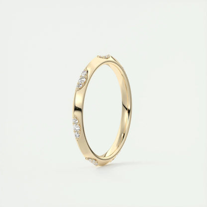 2.0mm Round Cut EF- VVS Diamond Lab Grown Wedding Band