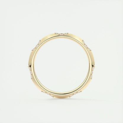 2.0mm Round Cut EF- VVS Diamond Lab Grown Wedding Band