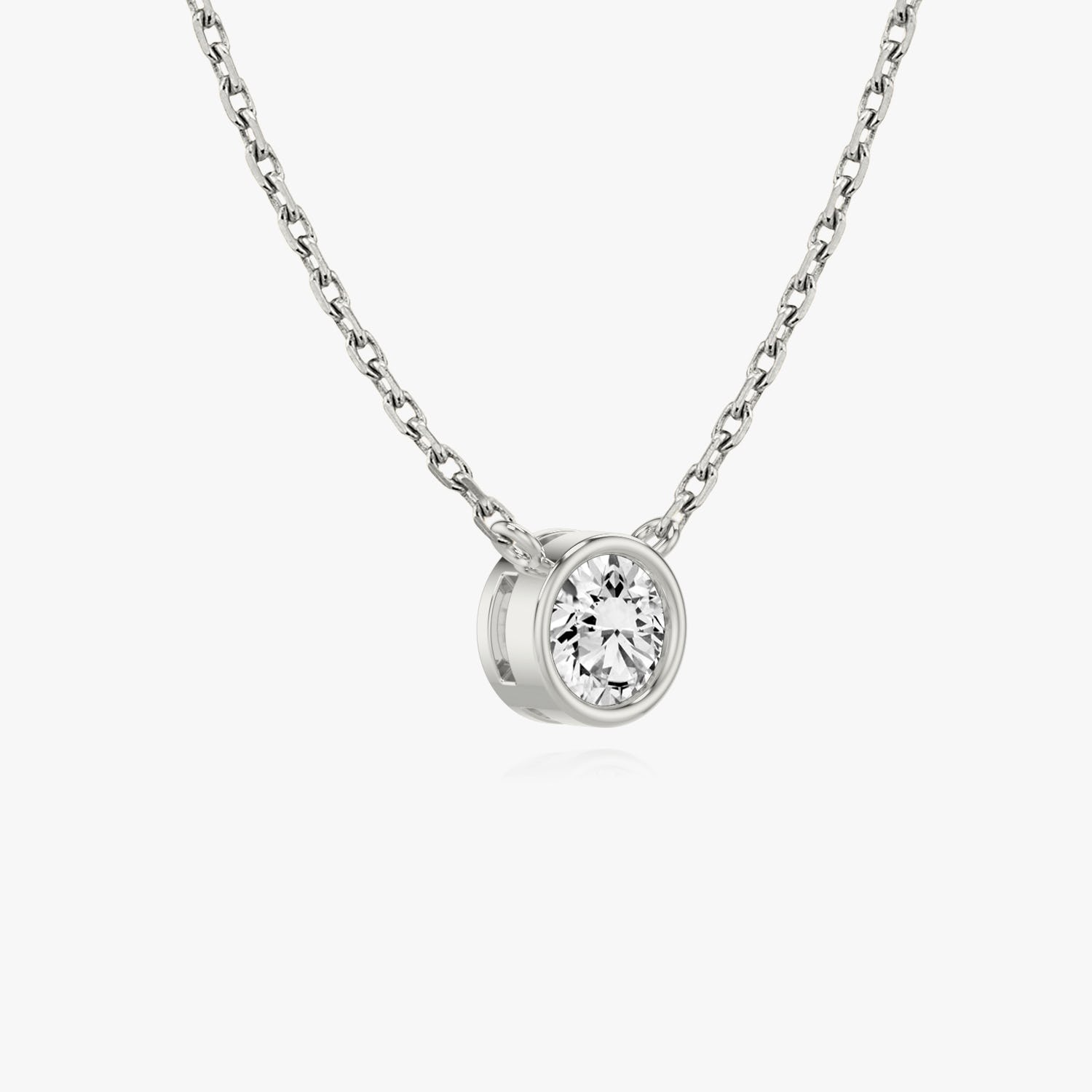 1.0CT Round Bezel Solitaire D-VVS Lab Grown Diamond Necklace