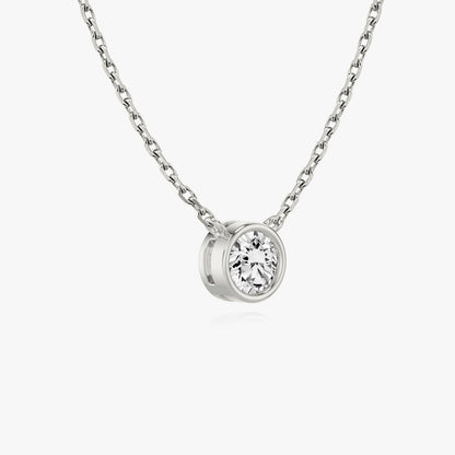 1.0CT Round Bezel Solitaire D-VVS Lab Grown Diamond Necklace