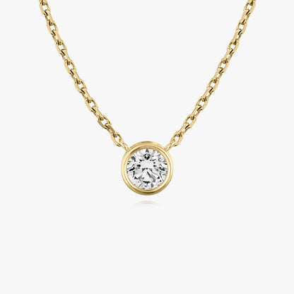 1.0CT Round Bezel Solitaire D-VVS Lab Grown Diamond Necklace