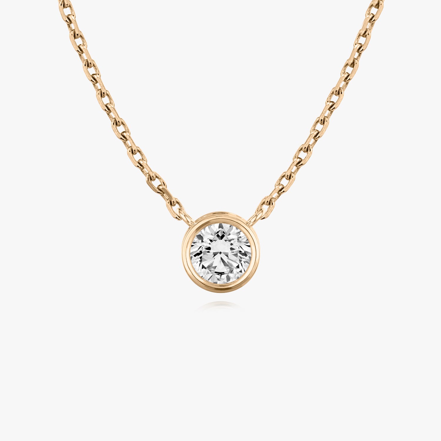 1.0CT Round Bezel Solitaire D-VVS Lab Grown Diamond Necklace