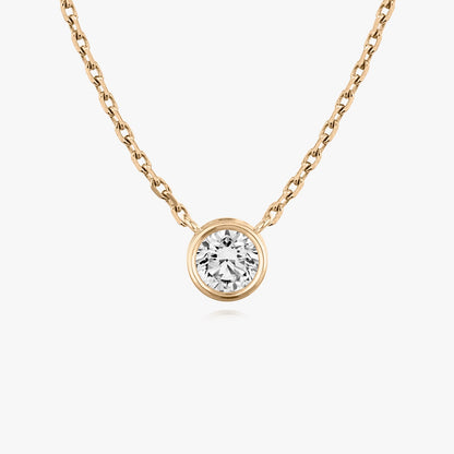 1.0CT Round Bezel Solitaire D-VVS Lab Grown Diamond Necklace