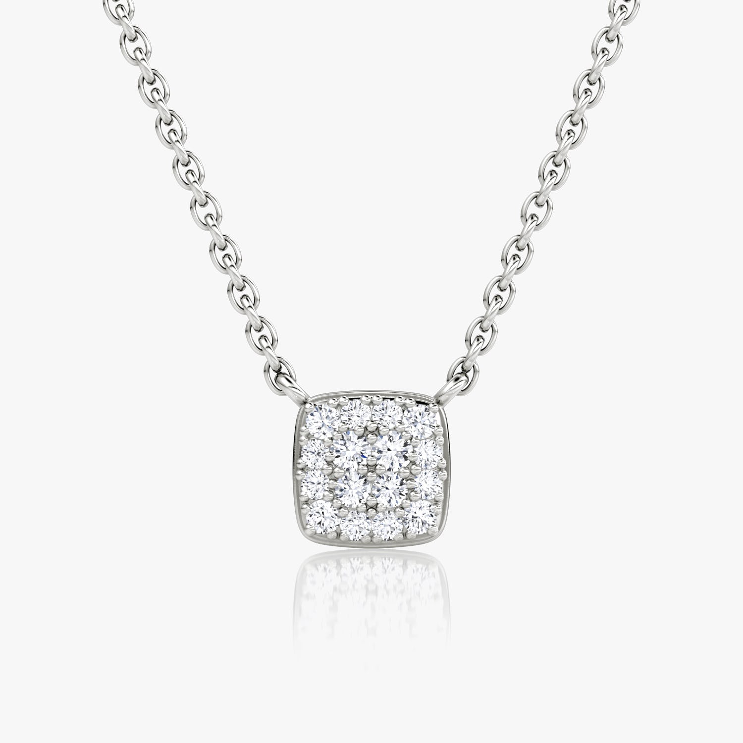 0.20 CTW Round E-VVS Lab Grown Diamond Cushion Halo Women's Necklace