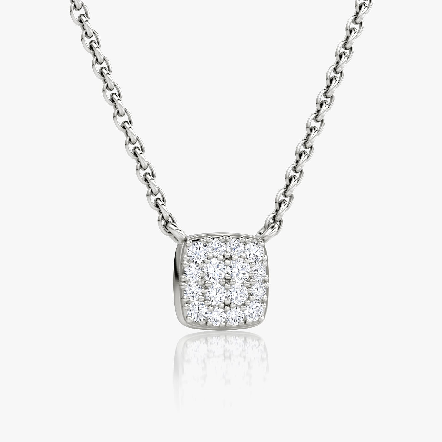 0.20 CTW Round E-VVS Lab Grown Diamond Cushion Halo Women's Necklace