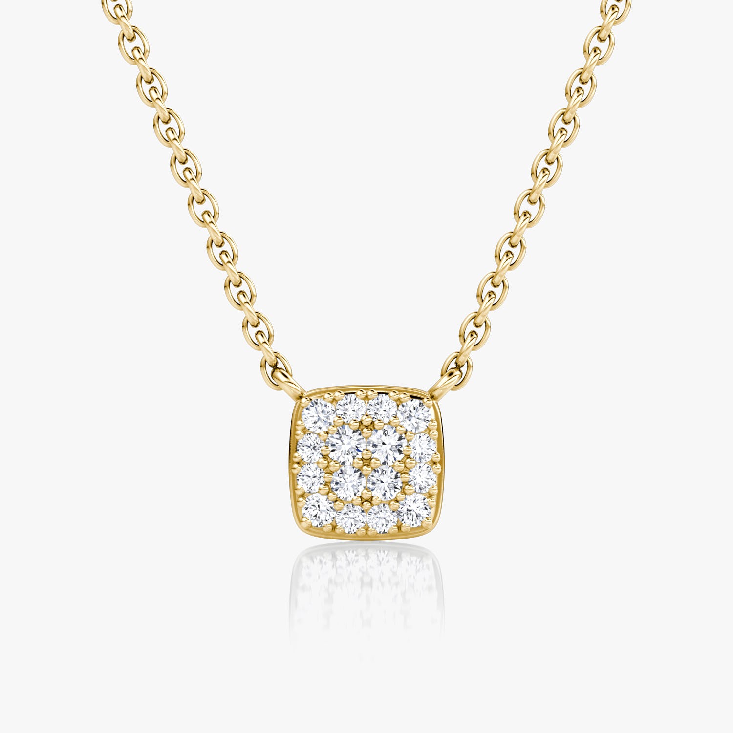 0.20 CTW Round E-VVS Lab Grown Diamond Cushion Halo Women's Necklace