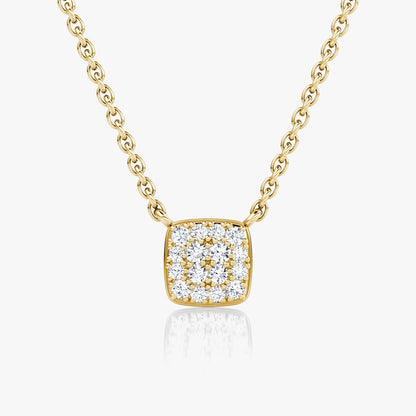 0.20 CTW Round E-VVS Lab Grown Diamond Cushion Halo Women's Necklace