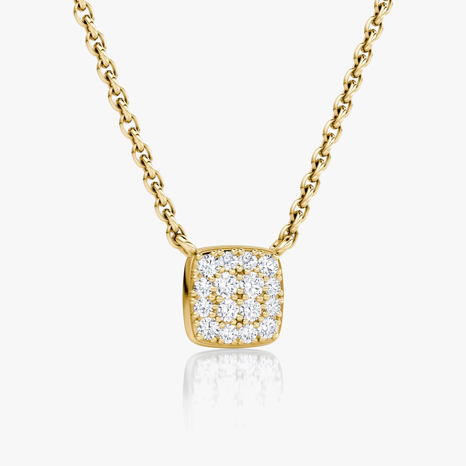 0.20 CTW Round E-VVS Lab Grown Diamond Cushion Halo Women's Necklace