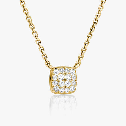 0.20 CTW Round E-VVS Lab Grown Diamond Cushion Halo Women's Necklace