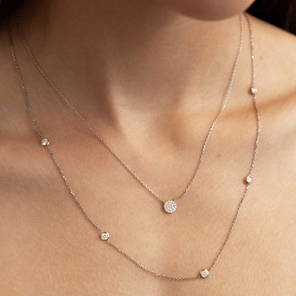 0.10 CTW Round E-VVS Lab Grown Diamond Dainty Cluster Pendant for Women