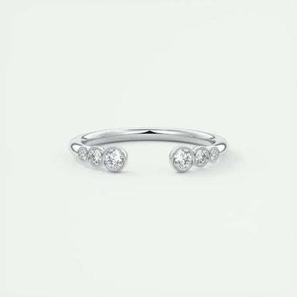 1.8mm Round Shaped EF- VVS Lab Grown Diamond Open Style Wedding Band