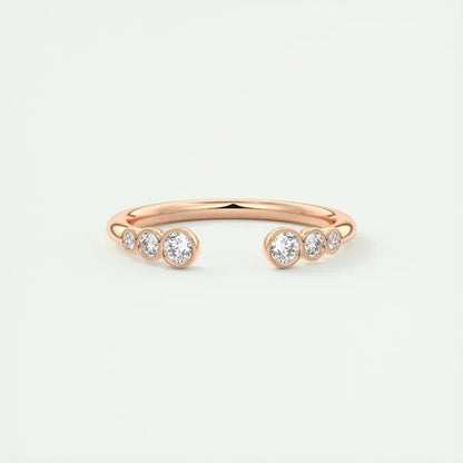 1.8mm Round Shaped EF- VVS Lab Grown Diamond Open Style Wedding Band