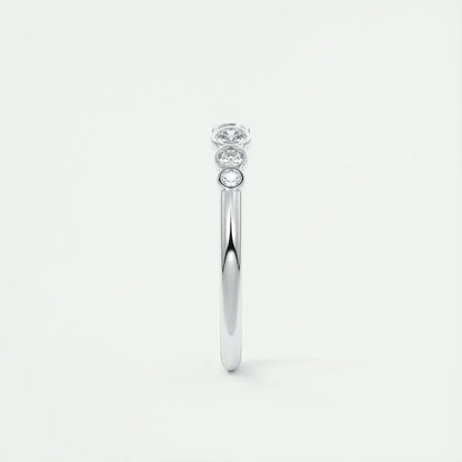1.8mm Round Shaped EF- VVS Lab Grown Diamond Open Style Wedding Band